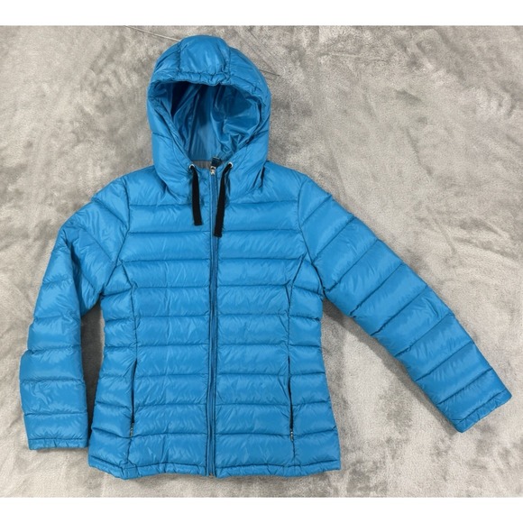 G.H. Bass & Co. Jackets & Blazers - GH Bass Co Down Filled Puffer Jacket Womens M Quilted Lightweight Waterfowl Blue